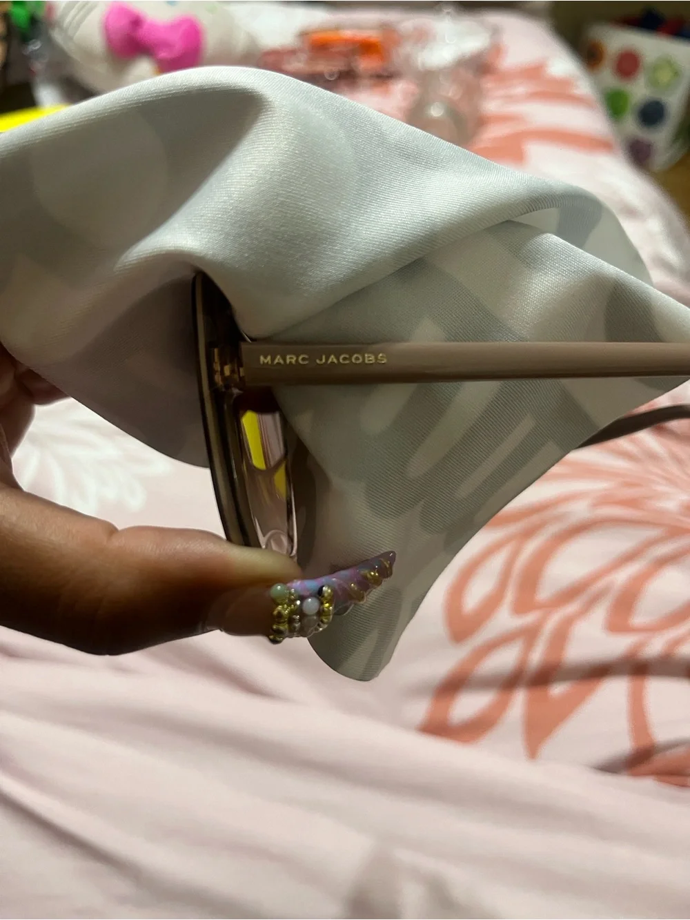 Marc Jacobs Brown Gradient Square Sunglasses with Gold Accents